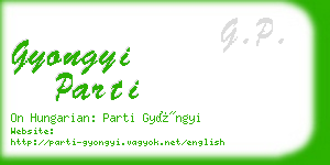 gyongyi parti business card